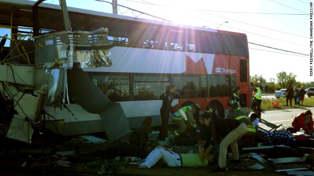 Emergency crews respond to the scene of the crash on September 18.