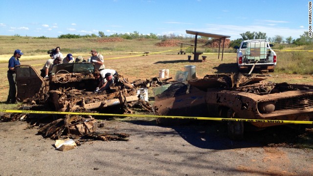 Investigators go through the vehicles to collect evidence as well as any human remains. According the the sheriff, the cars are being searched inch by inch in a "layered manner."