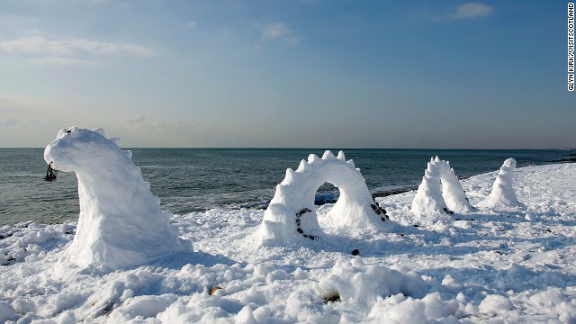 The wildest story in a wild country has got be that of Nessie (here someone's carved the creature in snow by the side of its possible loch home). Never mind whether the monster exists; its territory still has plenty of unspoiled spots. 