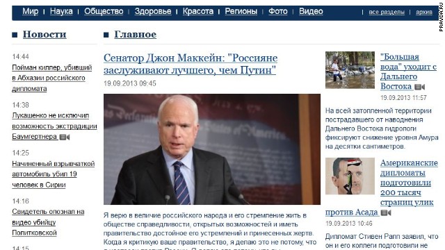McCain publishes opinion piece in Pravda – but not the one he wanted