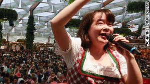 Most singing is welcome at Oktoberfest -- including Japanese yodeling, as this performer proved in a previous year.