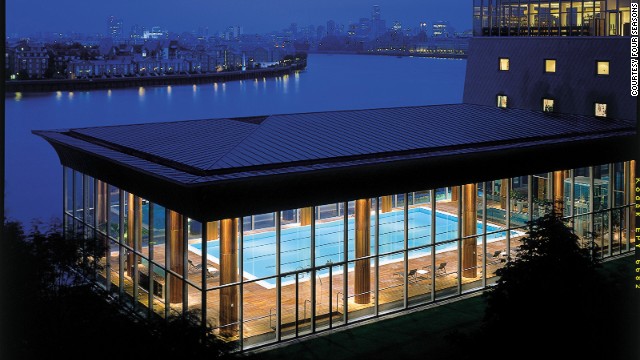 In the opening scene of "Skyfall," Bond (played by Daniel Craig) takes a dip in this London hotel's rooftop swimming pool.
The pool's floor-to-ceiling windows offer unbeatable views over London, but because the property doubles for a hotel in Shanghai, they were blacked out prior to filming. 