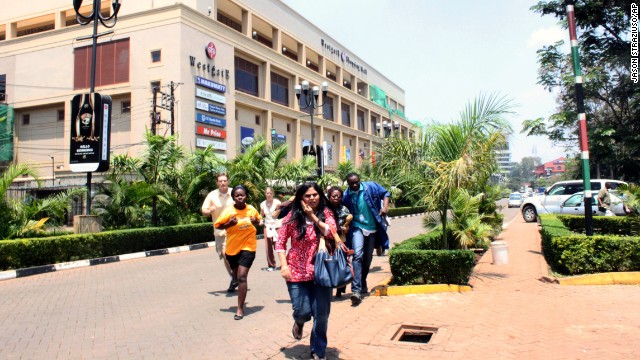 People run from the Westgate Mall.