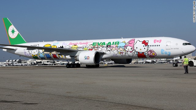 a plane with cartoon characters on it