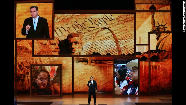 Cruz speaks during the Republican National Convention in Tampa, Florida, on August 28, 2012.