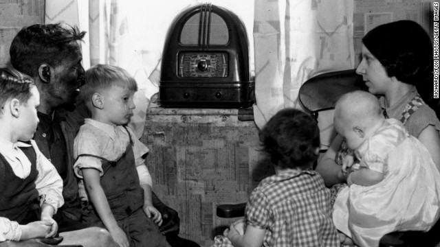 By the 1930s, radio was flourishing. Families gathered around to listen to the latest entertainment and news.