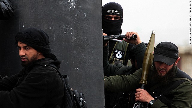 The jihadist group Al-Nusra Front on April 4, 2013 in Aziza, on the southern outskirts of Aleppo.