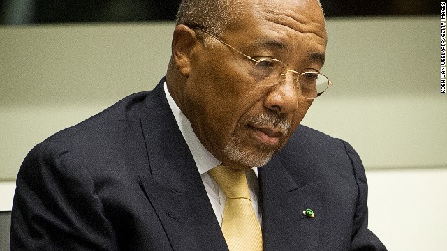 Former Liberian President Charles Taylor waits at the Special Court for Sierra Leone in The Hague