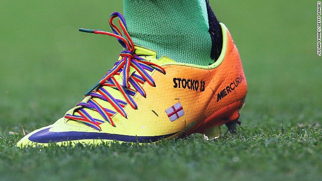 Hysen supported a campaign asking players to wear rainbow-colored laces to promote awareness of homophobia in football. However, Fulham's David Stockdale (pictured) was one of the few players at British clubs who took up the invitation. 