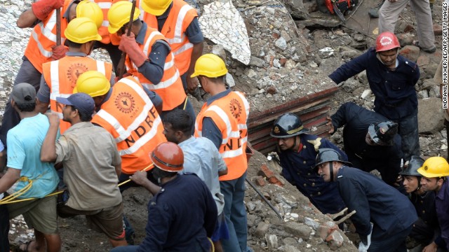 Eight people have been rescued so far, but "the exact number of those trapped under the debris is not known," said Said Sachidanand, a deputy commandant at the National Disaster Response Force.