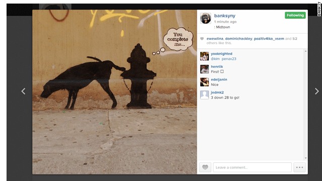 Banksy has been posting images of his New York works on his Instagram account.