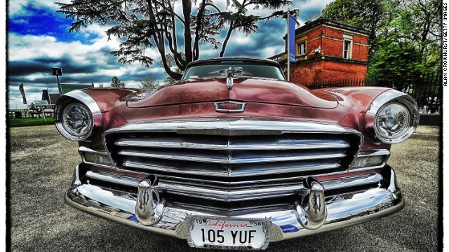 Royal Ascot, Ascot, Berkshire, UK: A vintage piece of Americana parked amid Ascot's starched shirts and racing silks. 