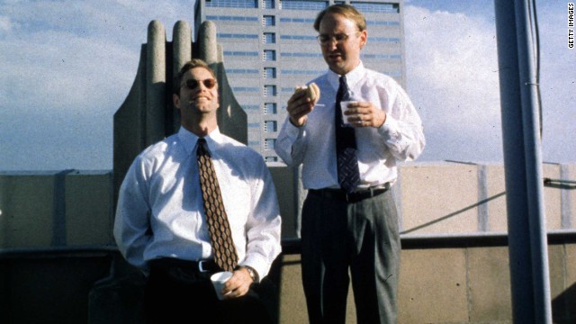 Chad and Howard (Aaron Eckhart, left, and Matt Malloy) come up with a plan to break the heart of a deaf woman by dating her and then splitting with her in<strong> "In the Company of Men"</strong> (1997). But it's Howard who ends up broken, blindsided by Chad's coldheartedness. Neil LaBute wrote and directed.