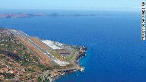 Atlantic turbulence and a runway extended on stilts make for a touchy touchdown in Madeira.