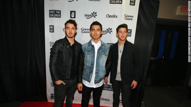 The Jonas Brothers arrive at the We Day Minnesota event in St. Paul, Minnesota, on October 8. 