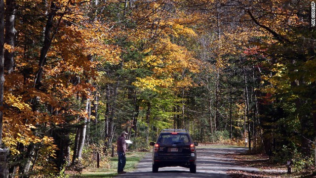 A camping party at the Dolly Copp campground in Gorham, New Hampshire, on October 9 is told that the park will close on Thursday, October 10, at noon. The privately run campground in New Hampshire's White Mountains National Forest was forced to close ahead of the lucrative Columbus Day weekend because of the federal government shutdown.