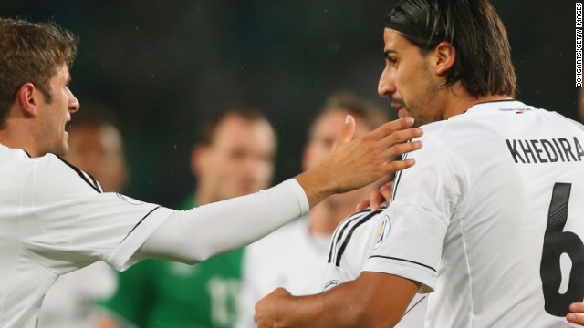 Sami Khedira gave Germany an early lead against the Republic of Ireland as they booked their passage to the 2014 World Cup finals. 