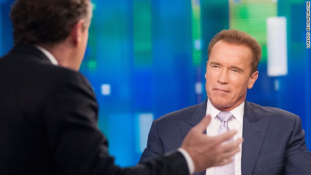 Morgan interviewed Arnold Schwarzenegger not long after the actor and former governor of California addressed his affair, love child and separation from wife Maria Shriver in his autobiography. "Gone was all the old Schwarzenegger bravado," wrote Morgan, "replaced by a somber, reflective, and astonishingly self-critical version." 