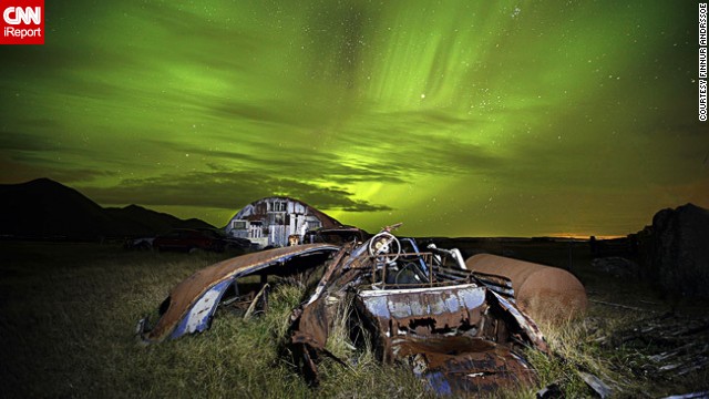 <a href='http://ireport.cnn.com/docs/DOC-857910'>Finnur Andresson</a> photographed this stunning display of the northern lights in Akranes, Iceland, while visiting an abandoned farm in the area. 