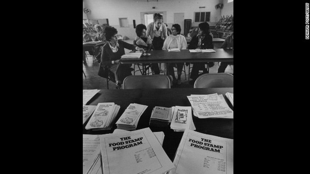Pamphlets and brochures tell participants about the U.S. food stamp program in 1977. The Food Stamp Act had not been universally welcomed since its inception in the early 1960s, and Republican Sen. Bob Dole and Democratic Sen. George McGovern joined forces to support a bipartisan compromise. The revised law was enacted in 1977.