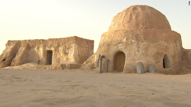 The planet Tatooine has two suns and was the birthplace of Anakin Skywalker. By request of the Tunisian government, the set for Anakin Skywalker's hometown Mos Espa was left intact in the Sahara desert.