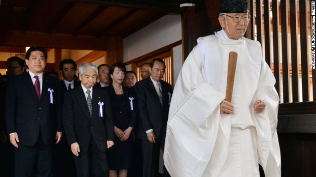 On October 18, some 160 members of parliament also paid respects at Yasukuni Shrine.