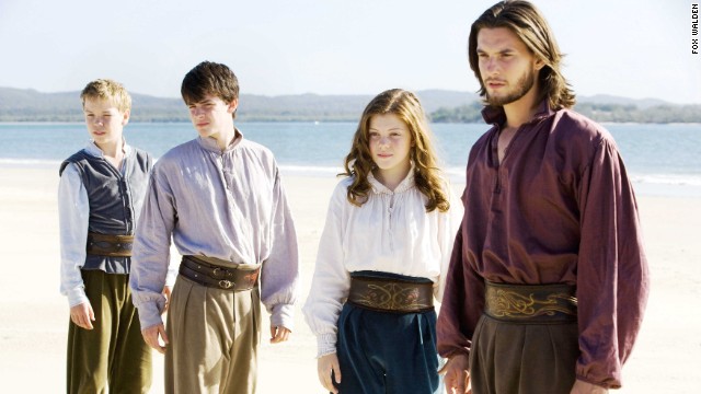 C.S. Lewis' famous series hit the big screen with "The Lion, The Witch and the Wardrobe" in 2005. The franchise continued with "Prince Caspian" in 2008 and "The Voyage of the Dawn Treader" (pictured) in 2010. "The Silver Chair" has been announced, but there is no release date yet. Fans had mixed reactions to the films so far. The first movie grossed $291 million, while the third only netted $104 million. Pictured: Will Poulter, Skandar Keynes, Georgie Henley and Ben Barnes.