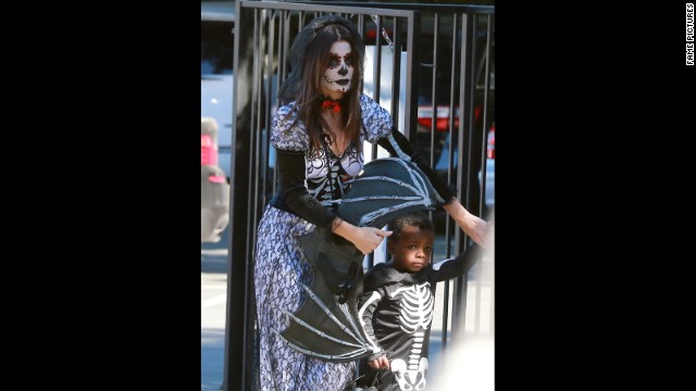 Sandra Bullock and son Louis are looking skeletal