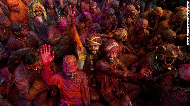 You won't find a better chance to experience Indian hospitality than at one of the many festivals held every week. Here, revelers smear colored powder for Lathmar Holi festival in Nandgaon. 