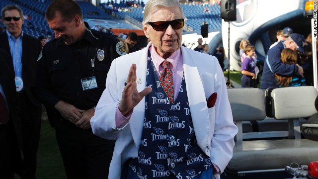 Tennessee Titans owner Bud Adams died of natural causes on October 21. He was 90. Adams, whose team started in Houston as the Houston Oilers, co-founded the American Football League, which eventually merged with the National Football League.