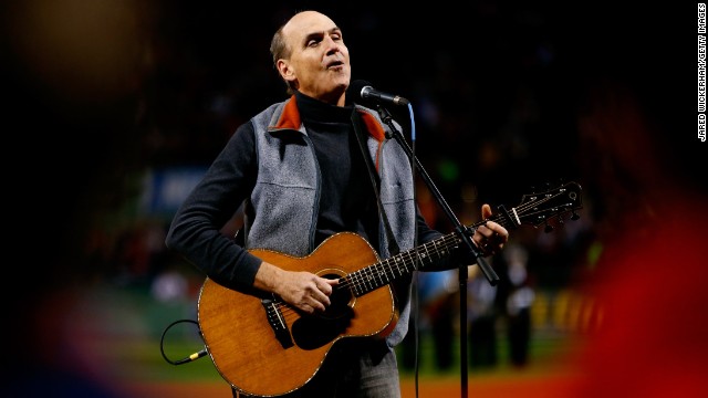 At the World Series game on October 24, it was James Taylor who had the save of the night. The singer was there to lead the stadium in the national anthem, but instead of "The Star-Spangled Banner," he began singing "America the Beautiful." He's not the only star who's been caught in an awkward patriotic moment: