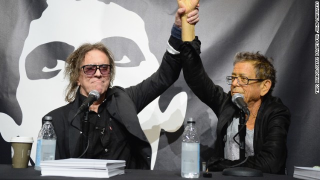 Legendary rock 'n' roll photographer, Mick Rock, left, and Lou Reed attend the John Varvatos Presents Transformer By Lou Reed And Mick Rock on October 3 in New York City. 