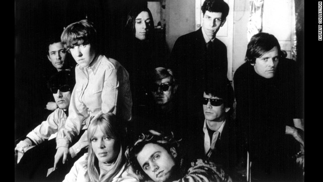 Andy Warhol, center, with The Velvet Underground, Nico, Paul Morrisey and Gerard Melanga in 1966.