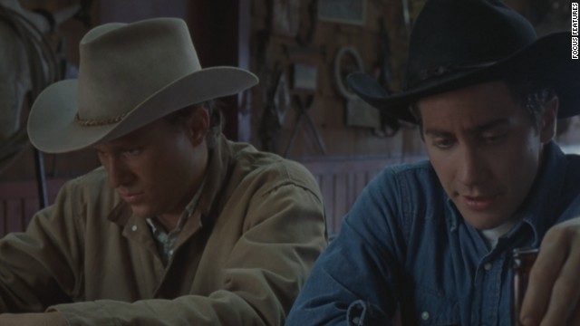 Heath Ledger, left, and Jake Gyllenhaal share a cowboy love that dare not speak its name in "Brokeback Mountain." 