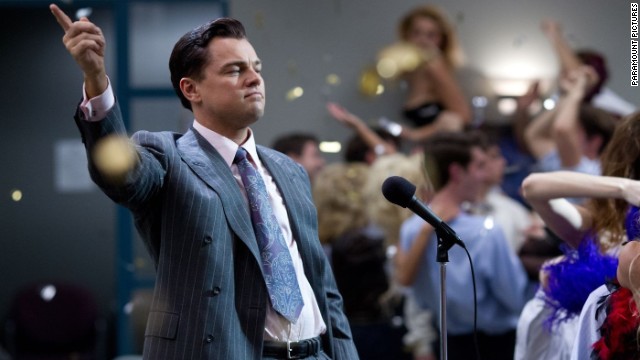 Best actor nominees: Leonardo DiCaprio in "The Wolf of Wall Street" (pictured), Christian Bale in "American Hustle," Bruce Dern in "Nebraska," Chiwetel Ejiofor in "12 Years a Slave" and Matthew McConaughey in "Dallas Buyers Club"