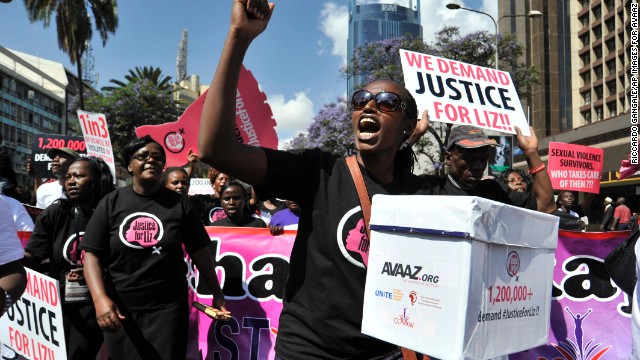 Kenyans marched through Nairobi on Thursday, October 31, to demand justice for a teen who was allegedly gang-raped, and the suspects ordered to cut grass as punishment.
