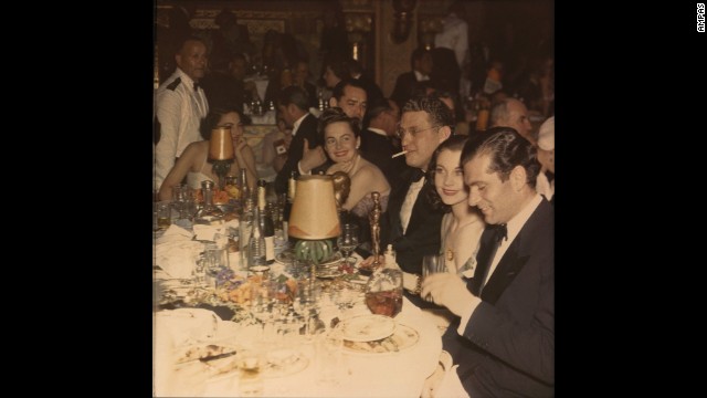 This rare color photograph from the 12th annual Academy Awards shows Leigh, second from right, on the night she won Best Actress for her role as Scarlett O'Hara in "Gone With the Wind." Seated with Leigh at far right is her future husband Laurence Olivier.<!-- -->
</br>
<i>Image courtesy of "Vivien Leigh: An Intimate Portrait" (Running Press)</i>