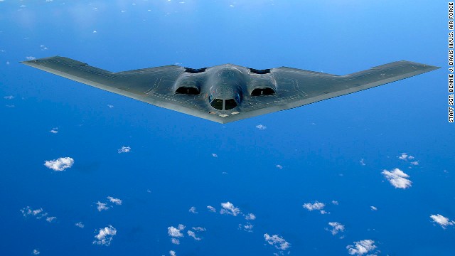 A B-2 Spirit soars over the Pacific Ocean in May 2006.