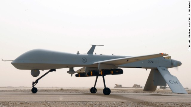 The MQ-1 Predator is an unmanned aircraft, or drone, that has conducted reconnaissance and surveillance missions.