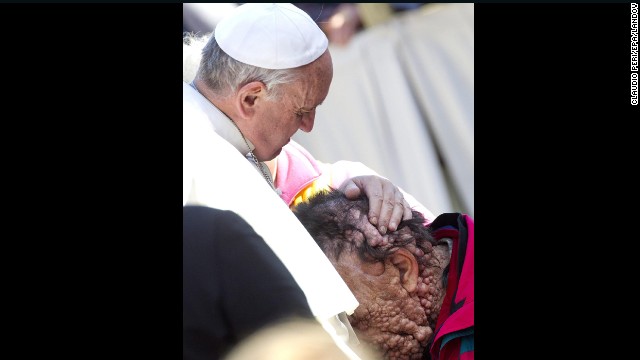 The Pope paused for several minutes to receive the sick man, according the the Catholic News Agency.