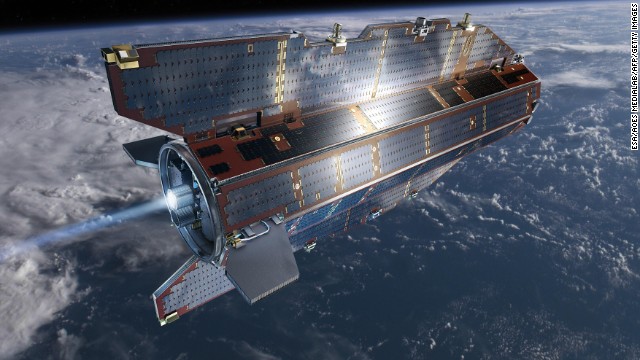 An artist's rendering shows the Gravity Field and Steady-State Ocean Explorer, better known as GOCE.