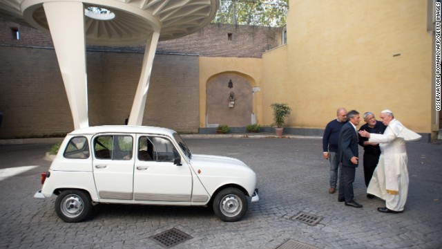 Pope Francis has eschewed fancy cars, instead choosing to drive a white Renault 4L. And he told priests and bishops to do the same. 