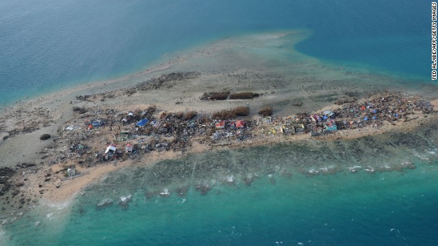 Destroyed buildings are seen on the Philippines' Victory Island on Monday, November 11. Typhoon Haiyan, one of the strongest storms in recorded history, wrecked the country on a monumental scale. Click through the gallery to see other aerial shots of the disaster.