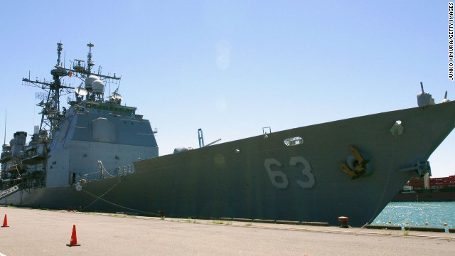 Also being sent to the typhoon-ravaged region is the USS Cowpens, a cruiser seen here in 2004.