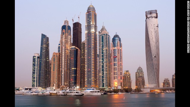 Completed in 2012, the Princess Tower in Dubai rises to an architectural height of 1,356 feet (413.4 meters) and is occupied to a height of 1,171 feet (356.9 meters). 