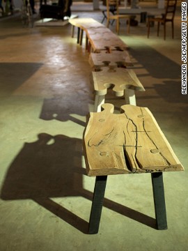 '"Puzzle Bench" by Pierre Cronje, displayed at MOAD on October 24.