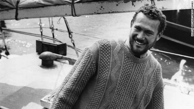 Britain's Robin Knox-Johnston was the first man to perform a singlehanded nonstop circumnavigation of the globe, in 1968.