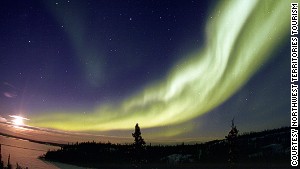 Slicing through the Yellowknife sky.