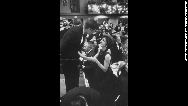 John and Jackie at Eleanor Roosevelt's 75th birthday celebration in 1959.