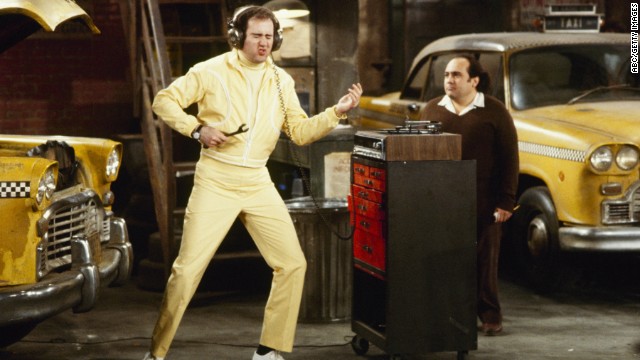 Kaufman with Danny DeVito during the episode "Latka the Playboy" on "Taxi," which aired on May 21, 1981. DeVito in 1999 produced a film about his co-star's life, titled "Man on the Moon," and starring Jim Carrey as Kaufman. 